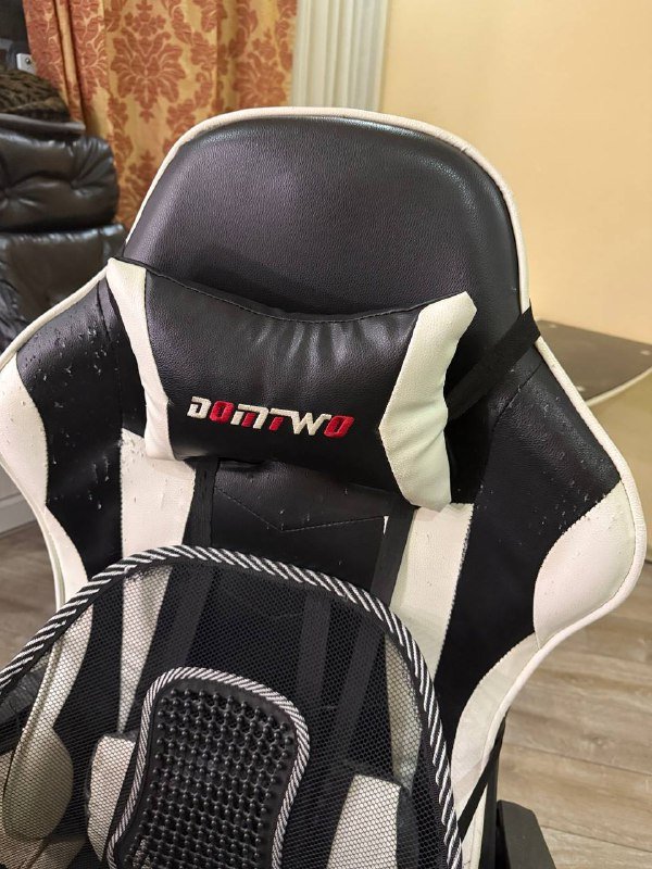 Компьютерное кресло черно-белое, кожаное директорское кресло 3