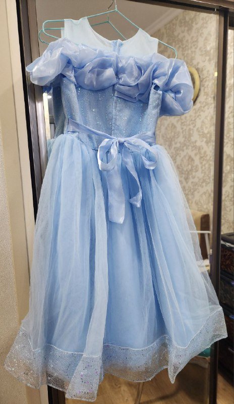 Голубое платье на 9 лет с подъюбником 2