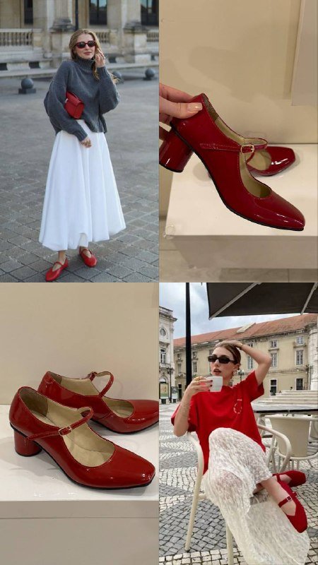 Красные туфли мэри джейн на каблуке 36