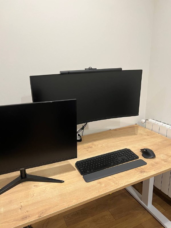 Монитор Xiaomi mi Curved Gaming 34 дюймов, Монитор АОС 27 дюймов, Стол 140х70 с подъемным механизмом 3