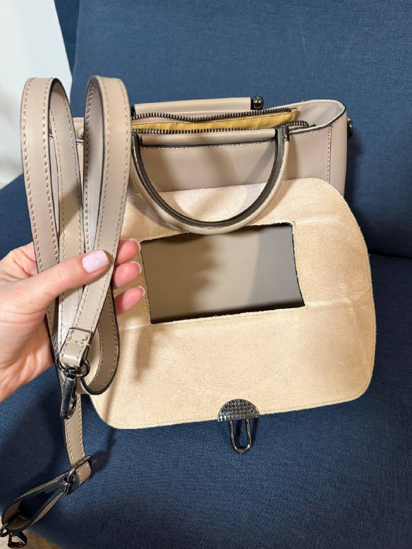 Кожаная сумка итальянского бренда, бананка Massimo Dutti кожа 4