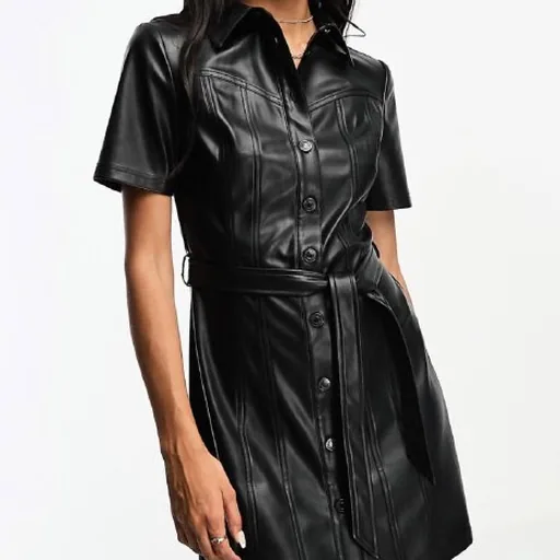 Платье из кожзама Stradivarius, размер S