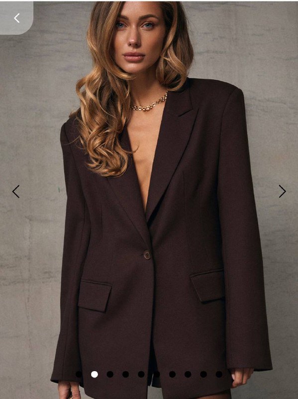 Шоколадный однобортный пиджак из костюмной ткани 2