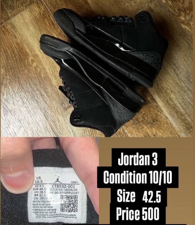 Jordan 3 кроссовки мужские размер 42.5