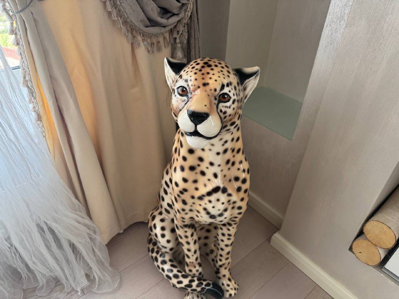 Скульптура Леопард керамика ручная роспись 2