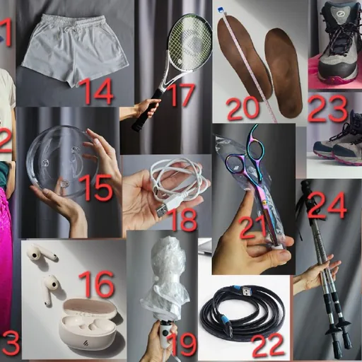 Кепка, сумка, брюки, шорты, боул, наушники, ракетка, кабели, зонт, стельки, ножницы, ботинки, палки