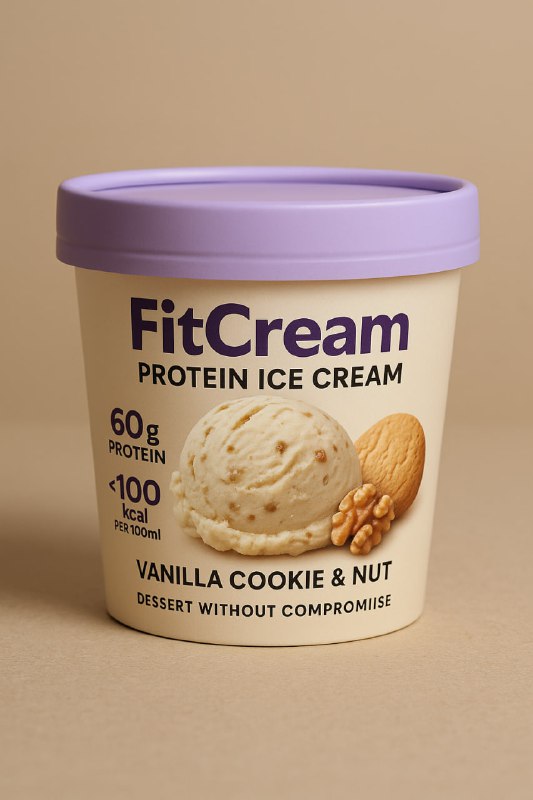Протеиновое мороженое FitCream Vanilla Cookie Nut