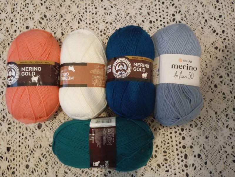 Пряжа меринос разных цветов