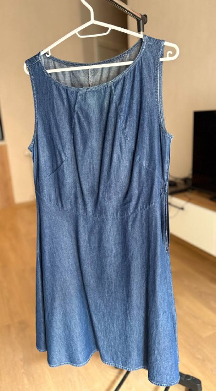 Платье лео, джинсовое платье, трёхцветное, атласное платье, платье H&M 2