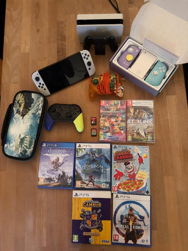 Nintendo Switch OLED, аксессуары, игры на Switch и PS5