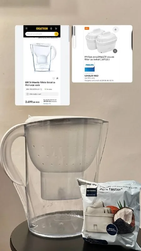 Кувшин Brita Marella 2,4 л с фильтром Philips Micro X-Clean 1
