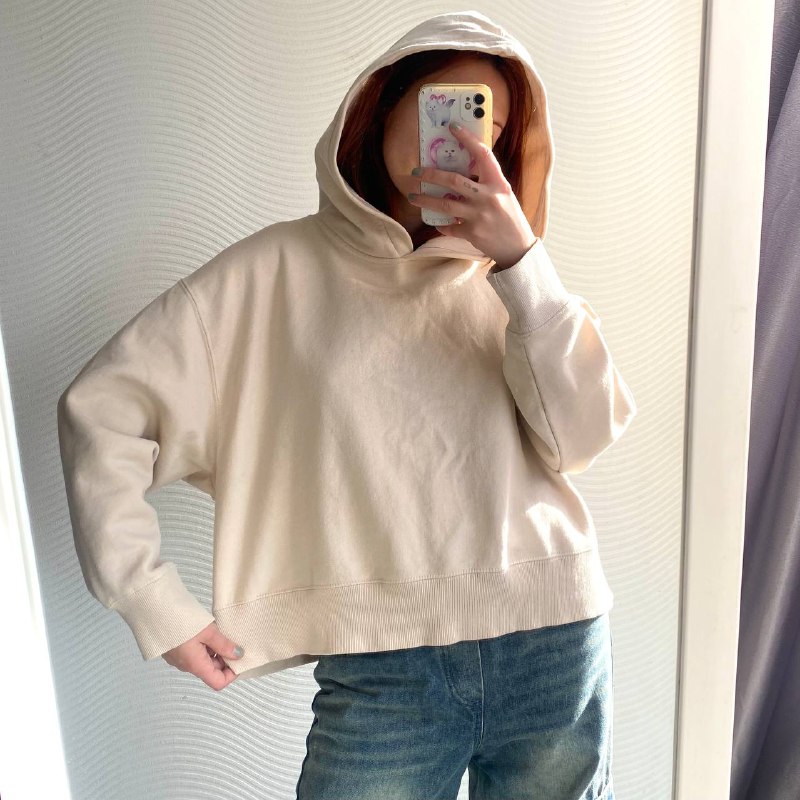 Молочный худи H&M, размер М