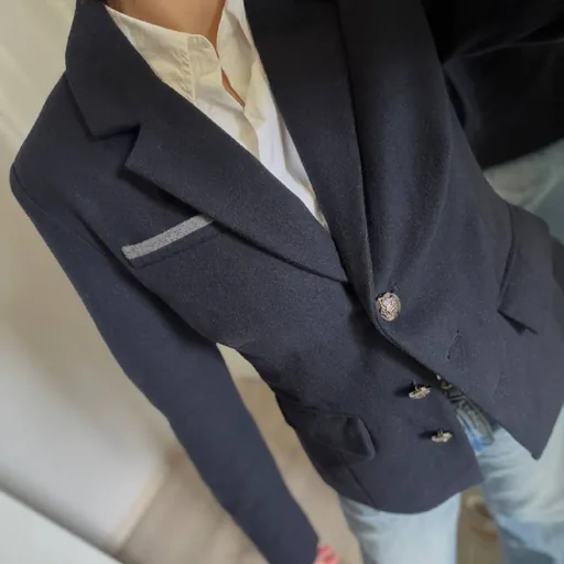 Women’s dark blue wool blazer Alba Moda