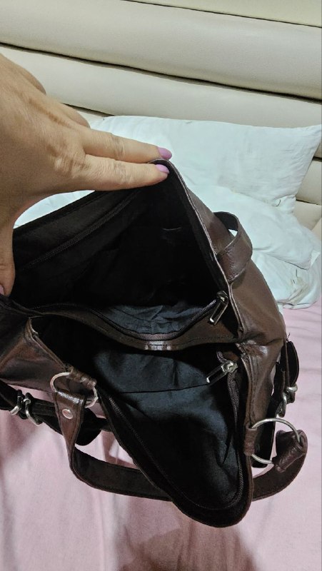 Сумка кожаная шоколадного цвета 2