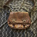 Коричневая винтажная кожаная сумка Longchamp Idole 1