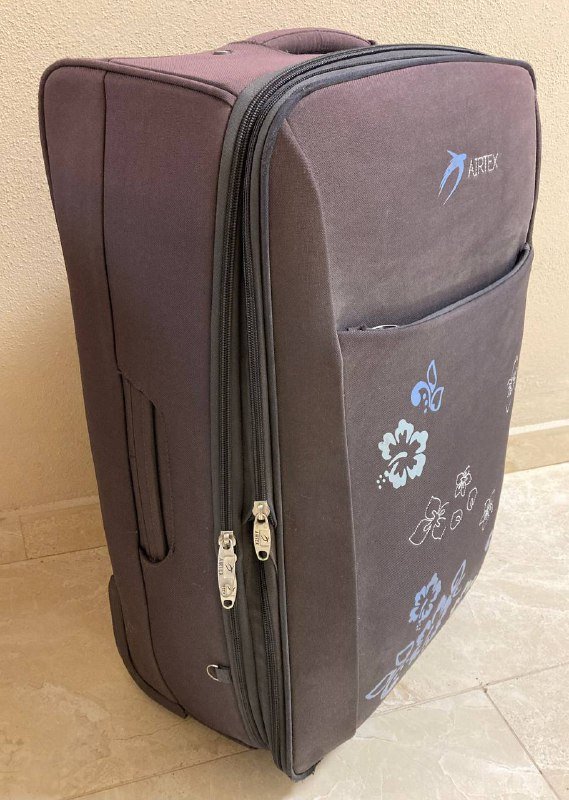 Серый S тканевый чемодан ручная кладь 4