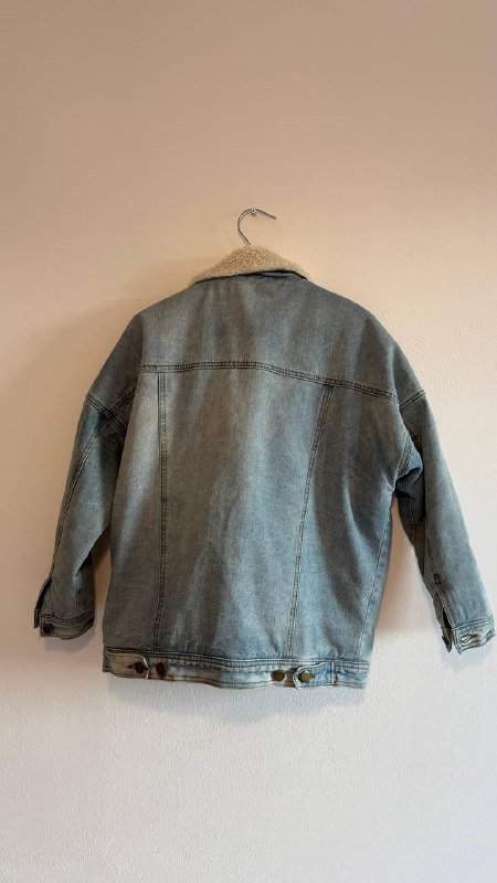 Теплая джинсовая куртка с мехом 5