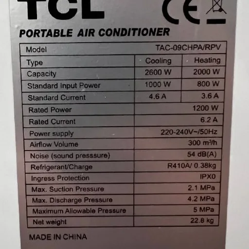 Мобильный кондиционер TCL TAC-09CHPA/RPV