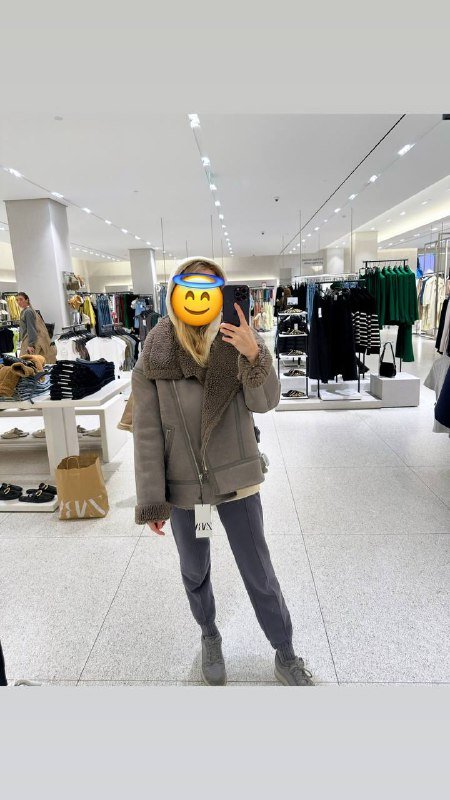 Теплая дубленка Zara размер S 2