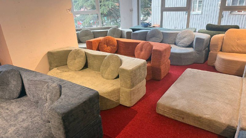 Бескаркасные ортопедические диваны с премиум-тканью 2