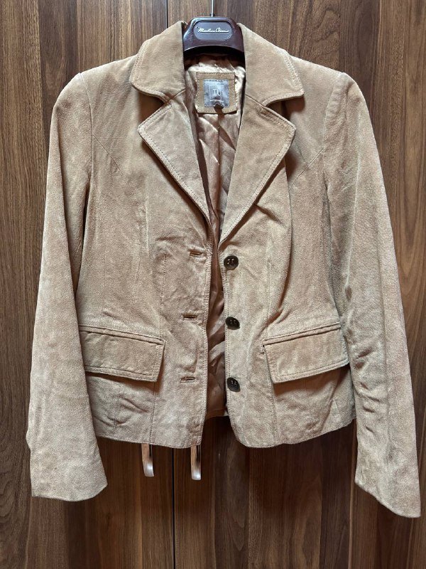 Замшевый приталенный пиджак размер S/M