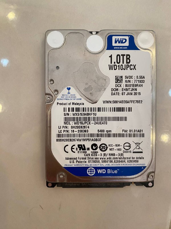 Жёсткий диск WD Blue 1TB WD10JPCX
