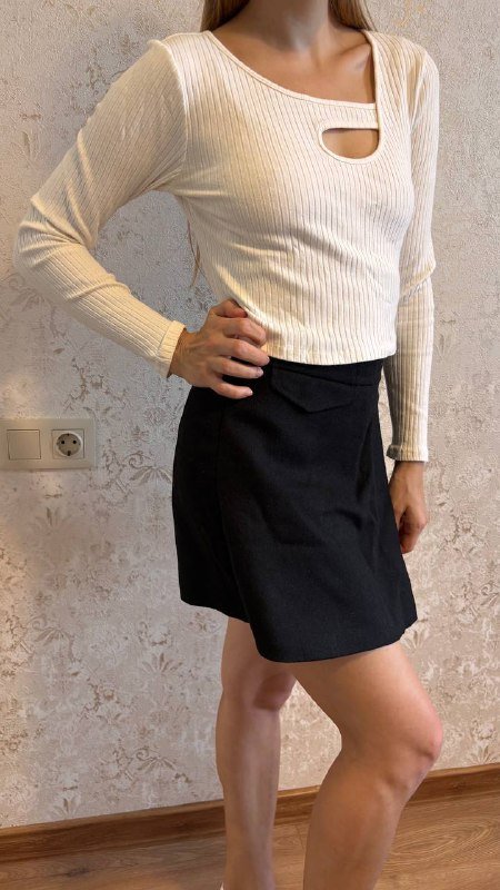 Юбка шорты, белая кофта, размер S 2