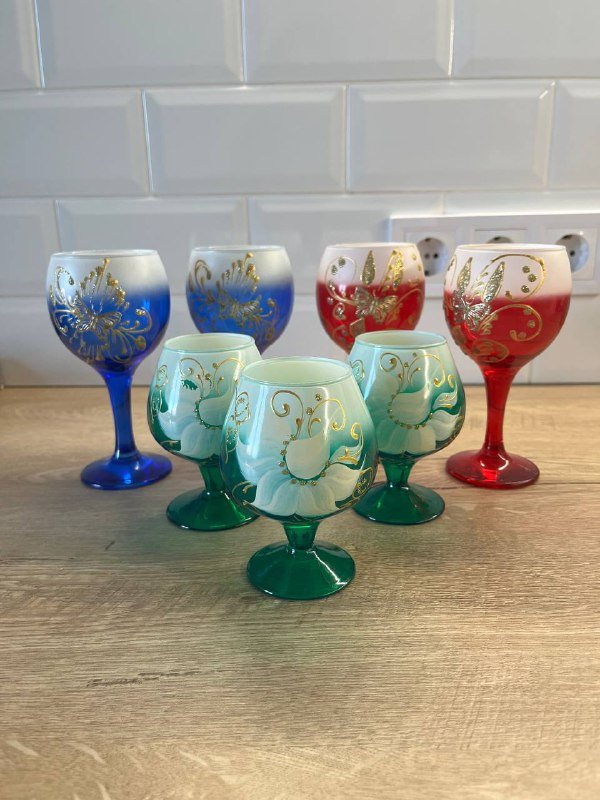 Бокалы 7 штук, Кувшин