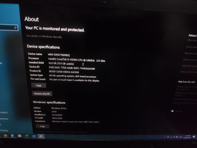 Ноутбук ThinkPad X13 gen 1, Intel i5, 16GB RAM, 512GB SSD 5