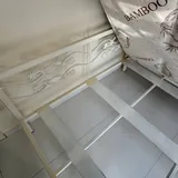 Bed with 150×200 mattress and wrought-iron headboard 4