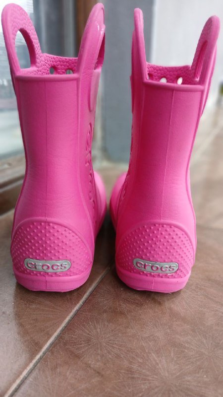 Резиновые сапоги Crocs розовые 3