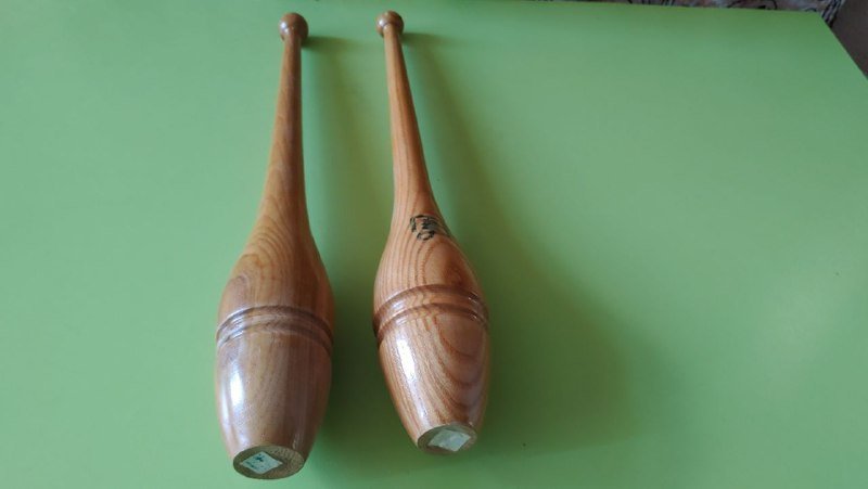 Булава атлетическая спортивная 2 шт деревянная бук