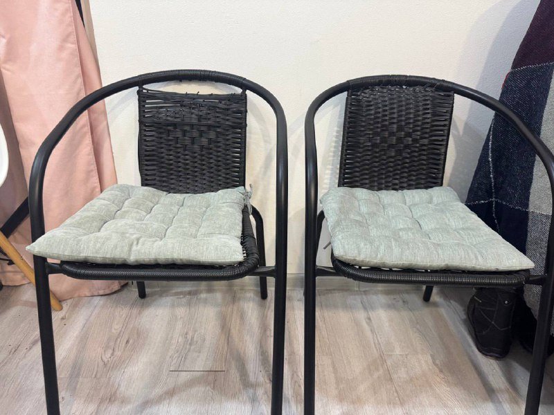 садовая мебель комплект скамейка стол два стула подушки 4