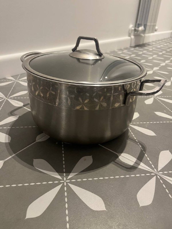 Кастрюля стальная с капсульным дном D24см 5,8 литра