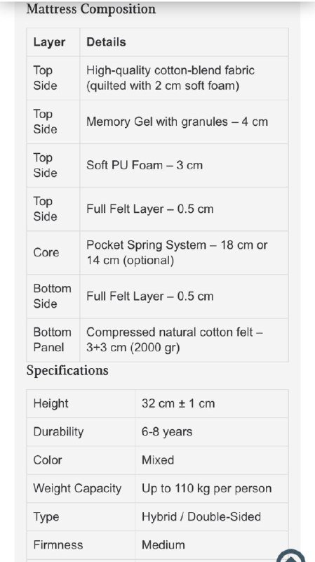 Ортопедический матрас 180х200 см 4