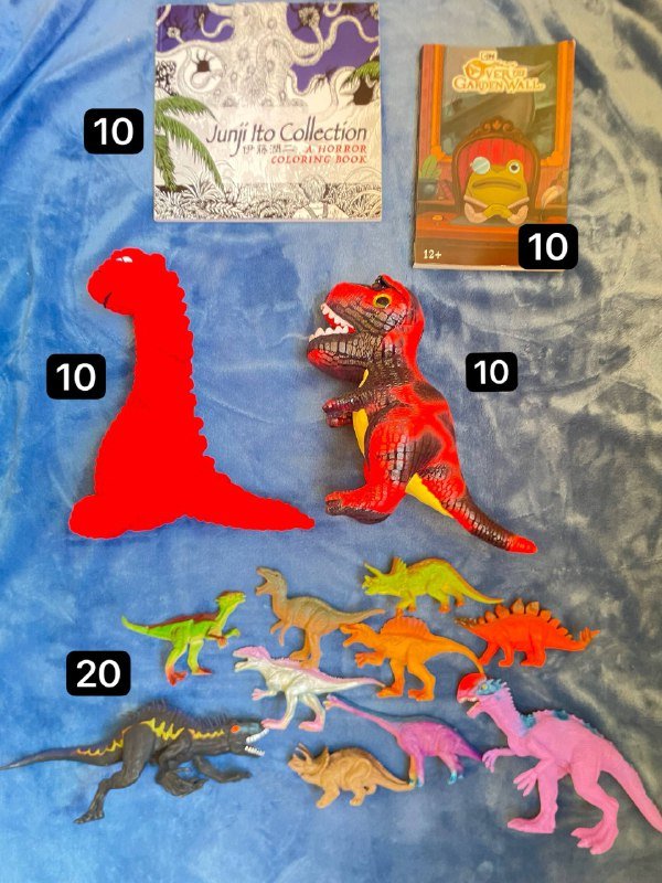 набор игрушечных динозавров, раскраска, книга-комикс