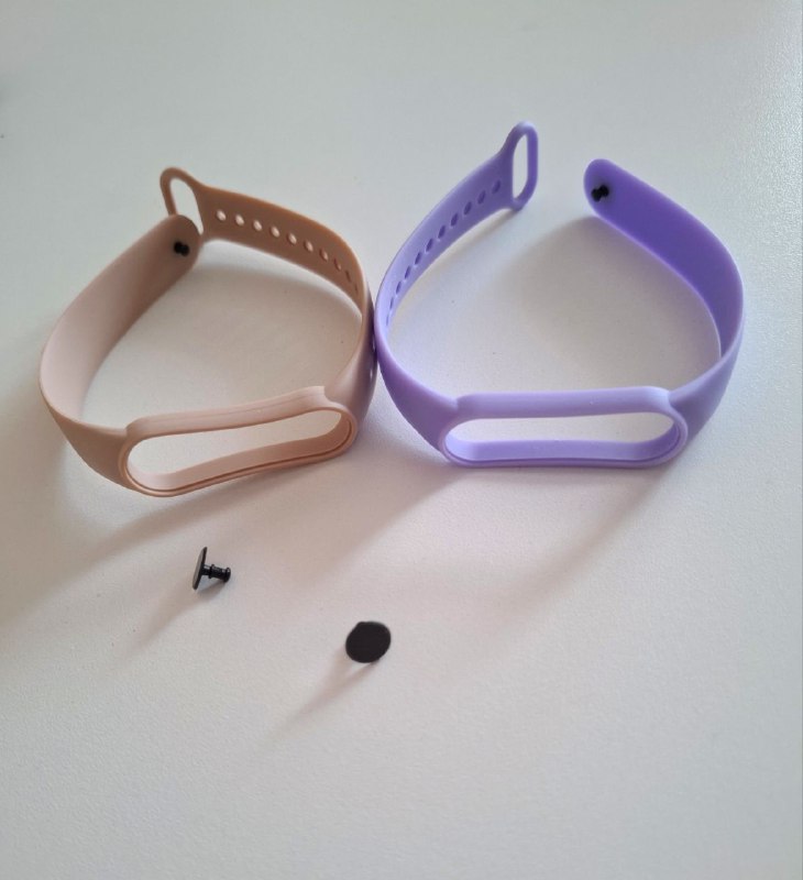 Ремешки для Xiaomi Mi Band 5/6/7 пудровый и сиреневый