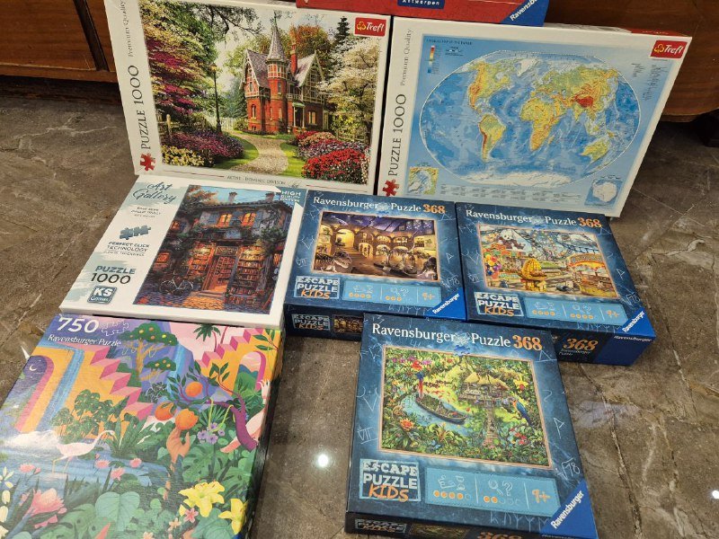 Пазлы-квесты Ravensburger, пазлы Trefl разные 3