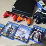 PS4 Slim, 4 геймпада, 4 игры 1