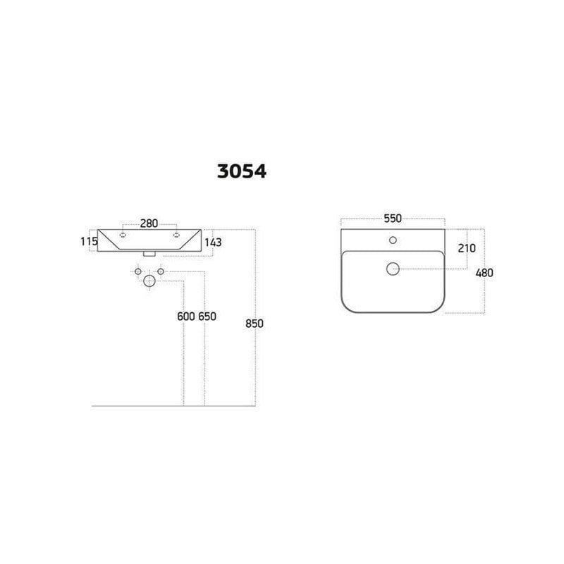 Умывальник большой матовый черный керамика 3