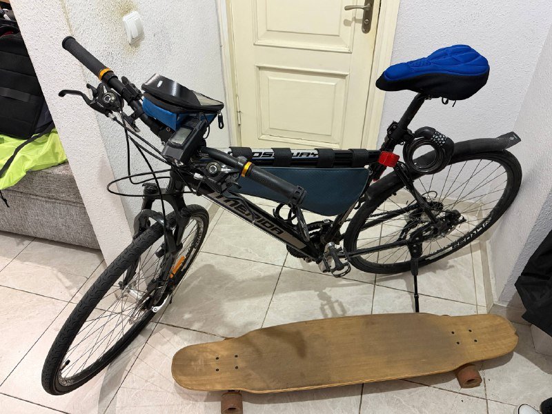 Велосипед Merida Crossway 20 с обвесами, лонгборд