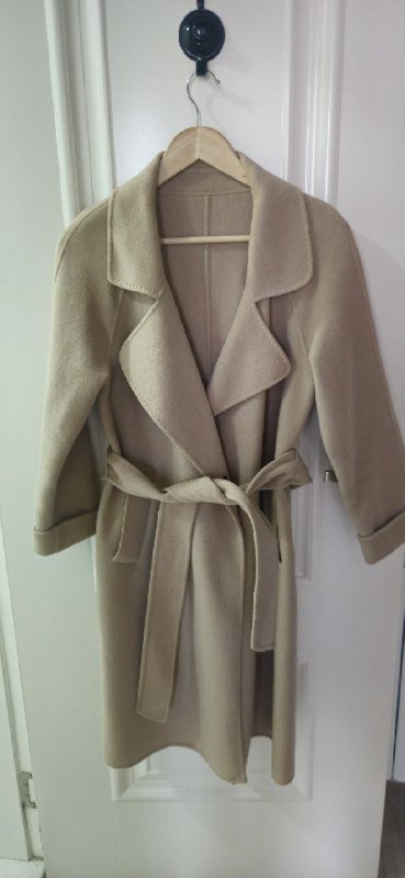 Пальто шерстяное бежевое размер S XS