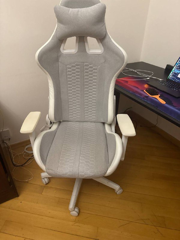 Кресло NIBE gaming серое/белое 2