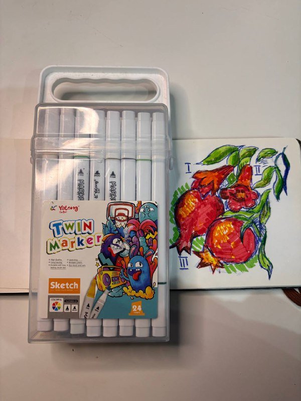 Маркер Yalong 24 цвета, пастель Sakura, пряжа, ткань для вышивки, картина по номерам