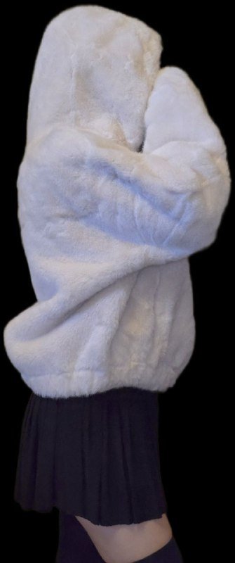 Полу шубки белая и черная оверсайз S M L 8