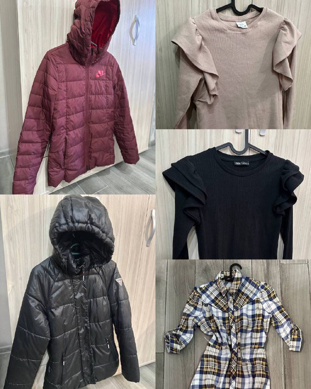 Куртка Nike, куртка GUESS, кофточка ZARA, платье ONLY