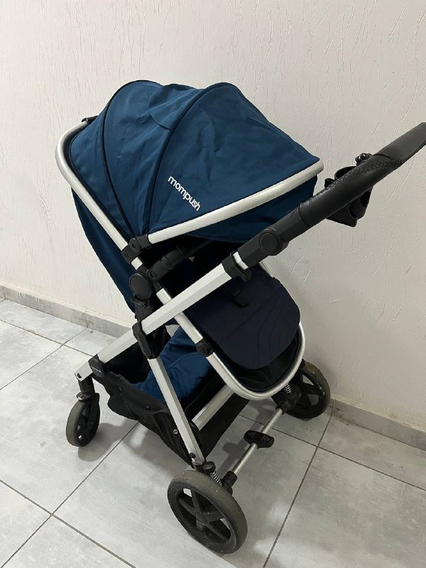 Коляска трансформер 2в1 люлька прогулка Mompush Meteor синий 2