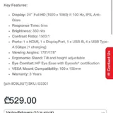 Монитор HP S5 Pro 524pf 24 IPS FHD 1