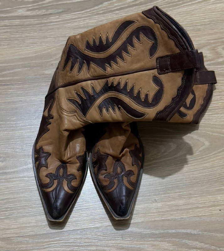 Ковбойские кожаные сапоги женские размер 40 2