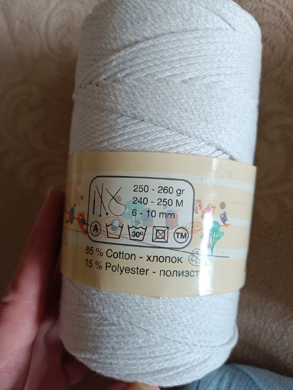 Пряжа трикотажная и хлопковая для вязания и макраме 6